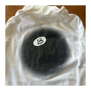 Stüssy Basic Hoodie with 8 Ball design, size L, NWT